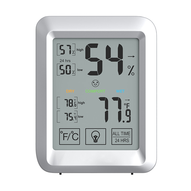 Touch-Button Integrated Thermo Hygrometer Clock With Backlight