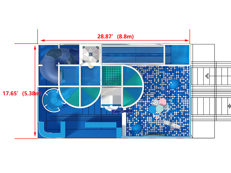 2 levels winter theme indoor playground