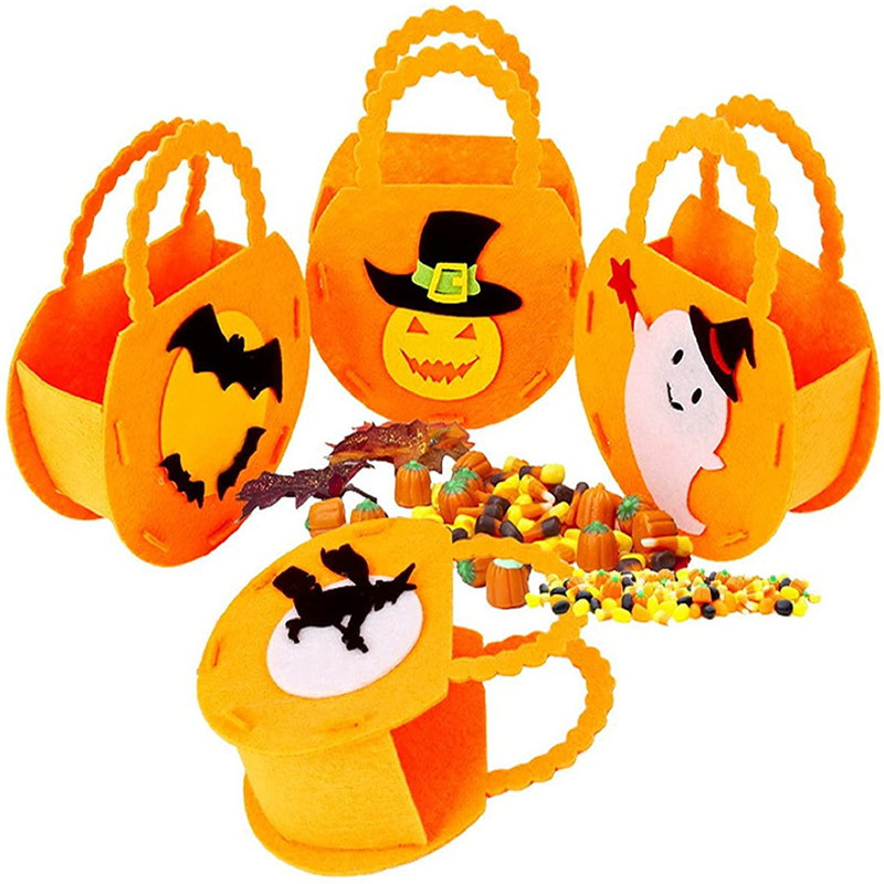 Halloween candy bag DIY felt handmade Kids’ Fun Party Props accessories Pumpkin bag