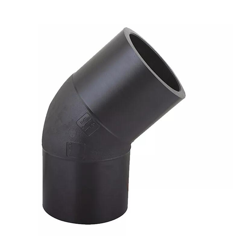 HDPE Irrigation Pipe Fittings , Butt Welding HDPE 45 Degree Elbow CE Approved