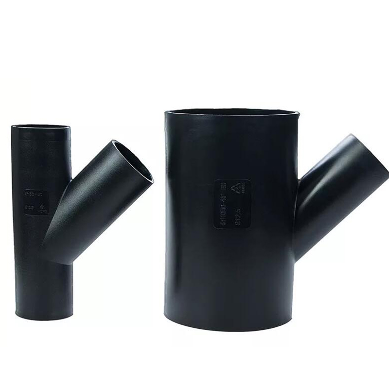 Buttfusion Connection HDPE Drainage Fittings Siphon Y Tee 45 Degree Tee PN6 PE100