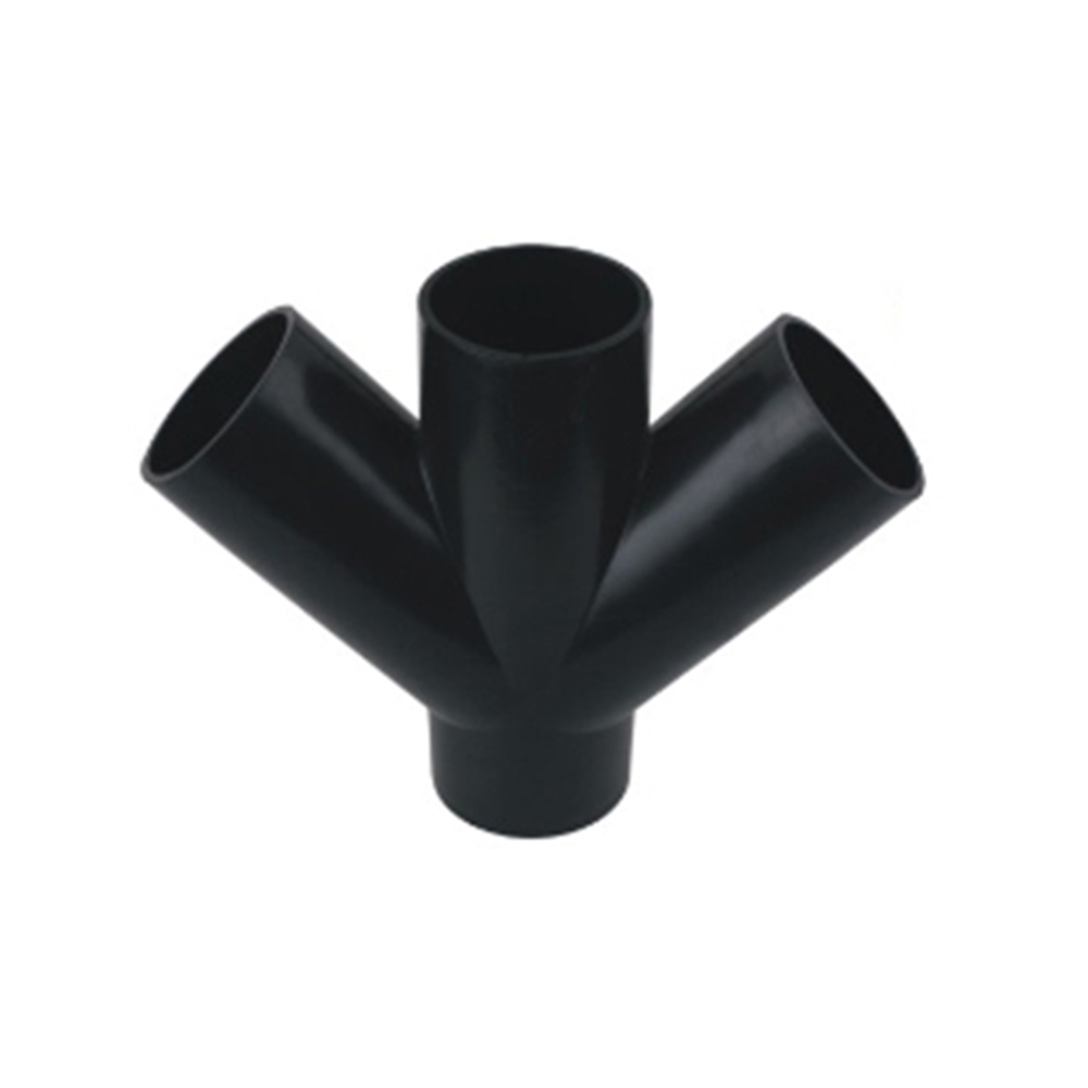 PN6 110mm HDPE Drainage Fittings Siphon Lateral Cross With Injection Technic