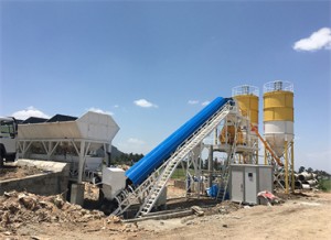 Stationary concrete batching plant