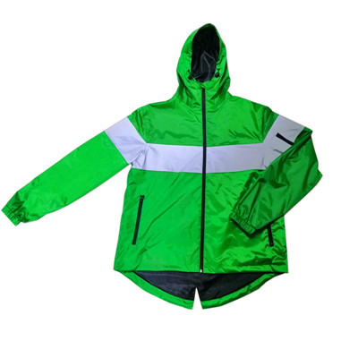 High visiable polyester coated PVC waterproof rain jacket USD10.5-12.2
