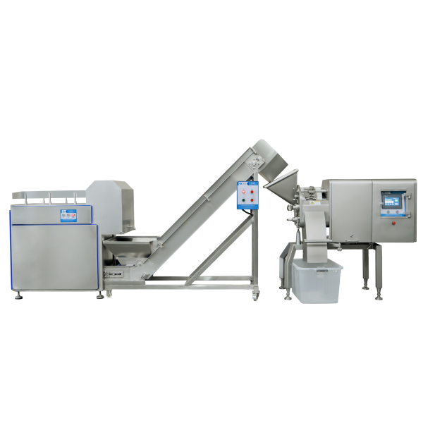 Frozen meat diced and strip production line