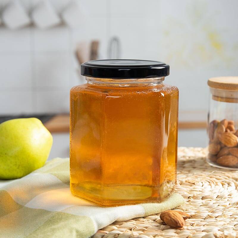 500ml hexagon honey jar