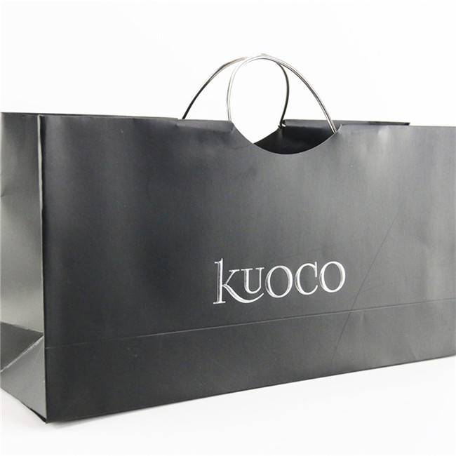 Brand new black Clothing Unique paper bag with high quality
