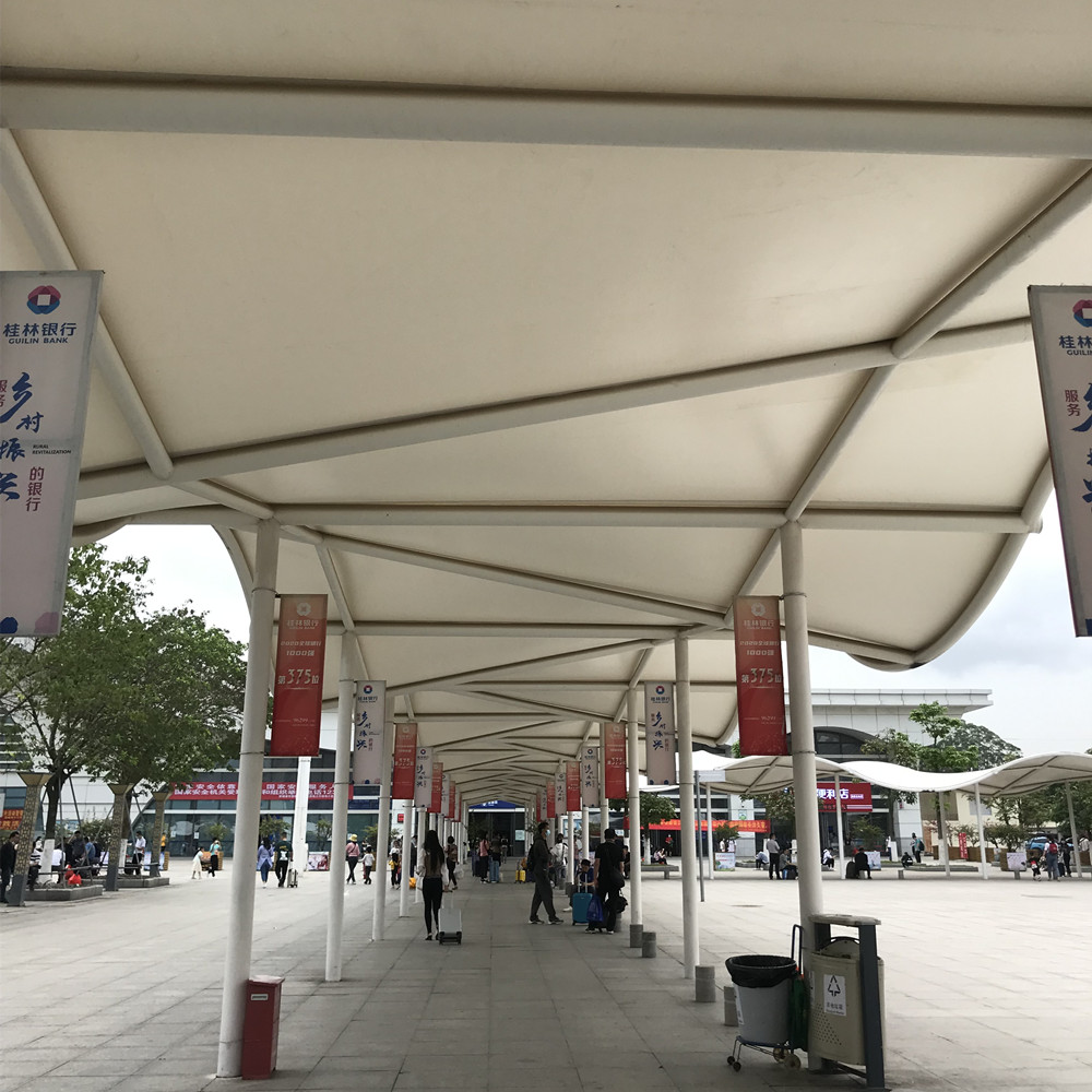 Membrane structure roofing for Guangxi bus station in China