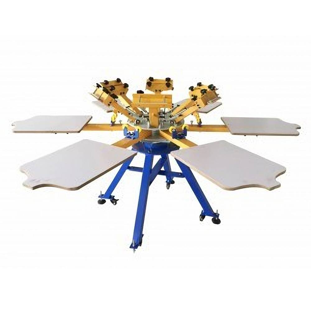 6 color 6 station screen printing machine