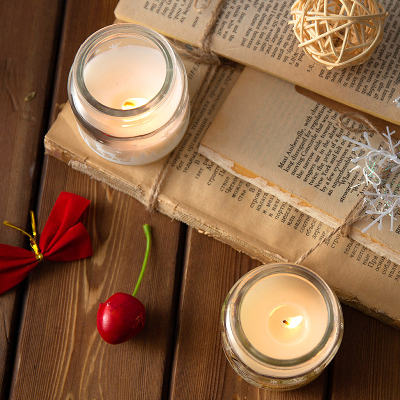 christmas glass candle jar