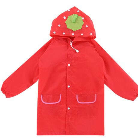 Colorful cute cartoon model polyester coated PU Raincoat for Children