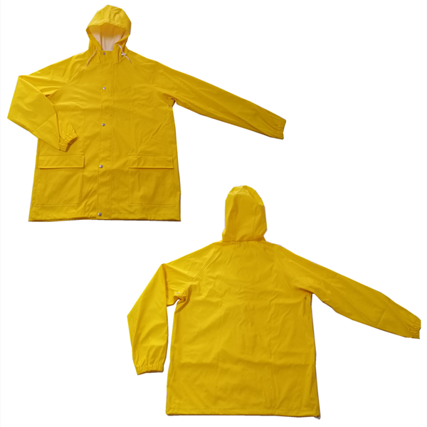 OEM Soft shell fashionable long style PU raincoat with great value