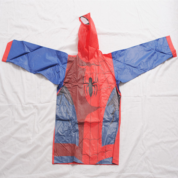 Cute carton printing PVC material pullover raincoat for kids