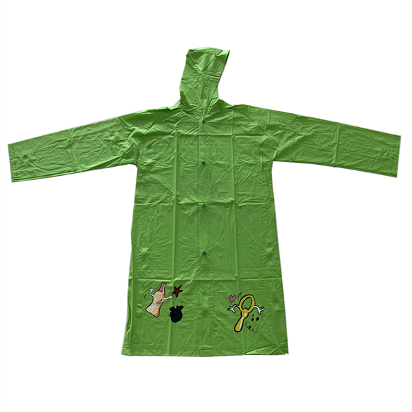 Long style portable PVC raincoat with elastic hoodie