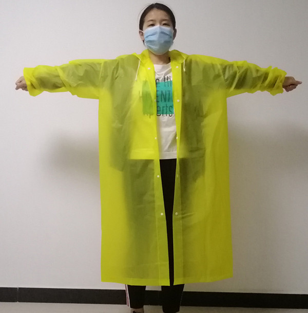 Economic colorful long style plastic reusable raincoat for sale