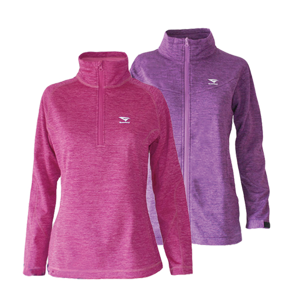 Outdoor mélange fleece jacket for women with soft fleece Fabric