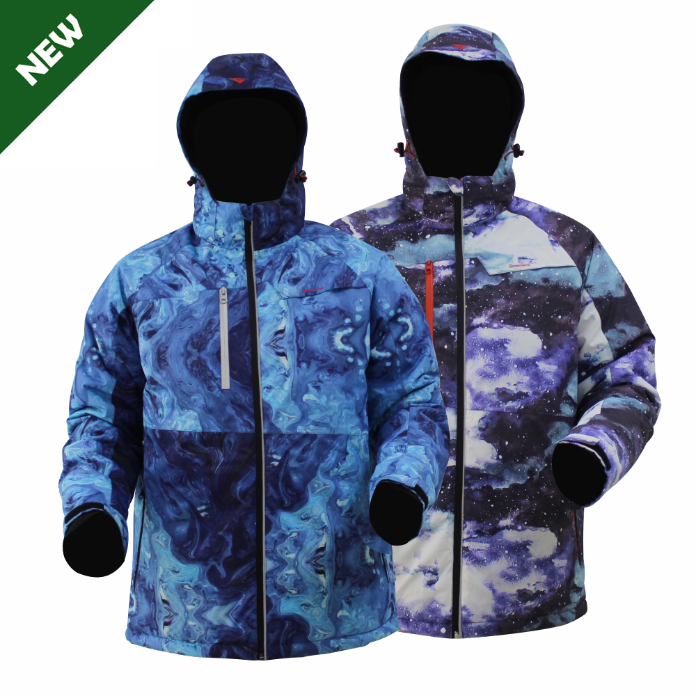 GL8829 Mens Outdoor Jacket in Winter with Waterproof Overall Printing Fabric