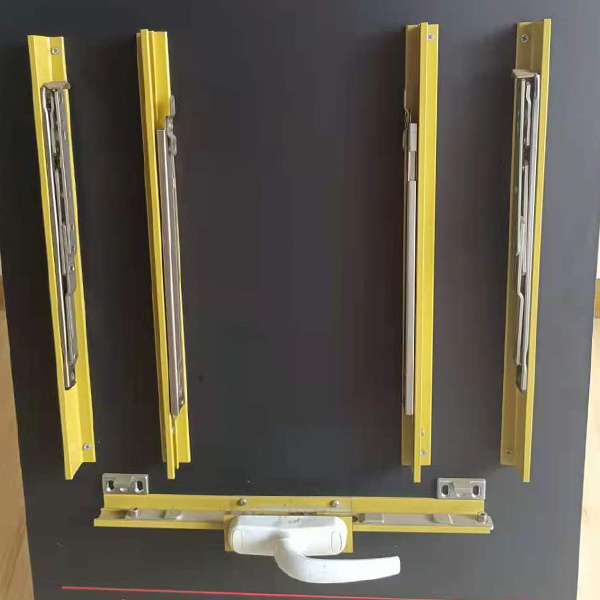 Curtain wall two-point lock hardware system