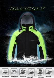 Nylon or Polyester Waterproof Motorcycle Raincoat Rainsuit
