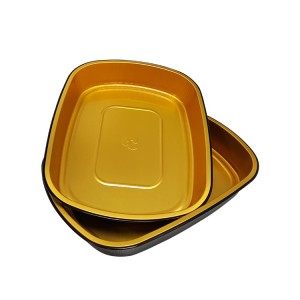 Recycled black gold smooth wall takeaway baking foil container