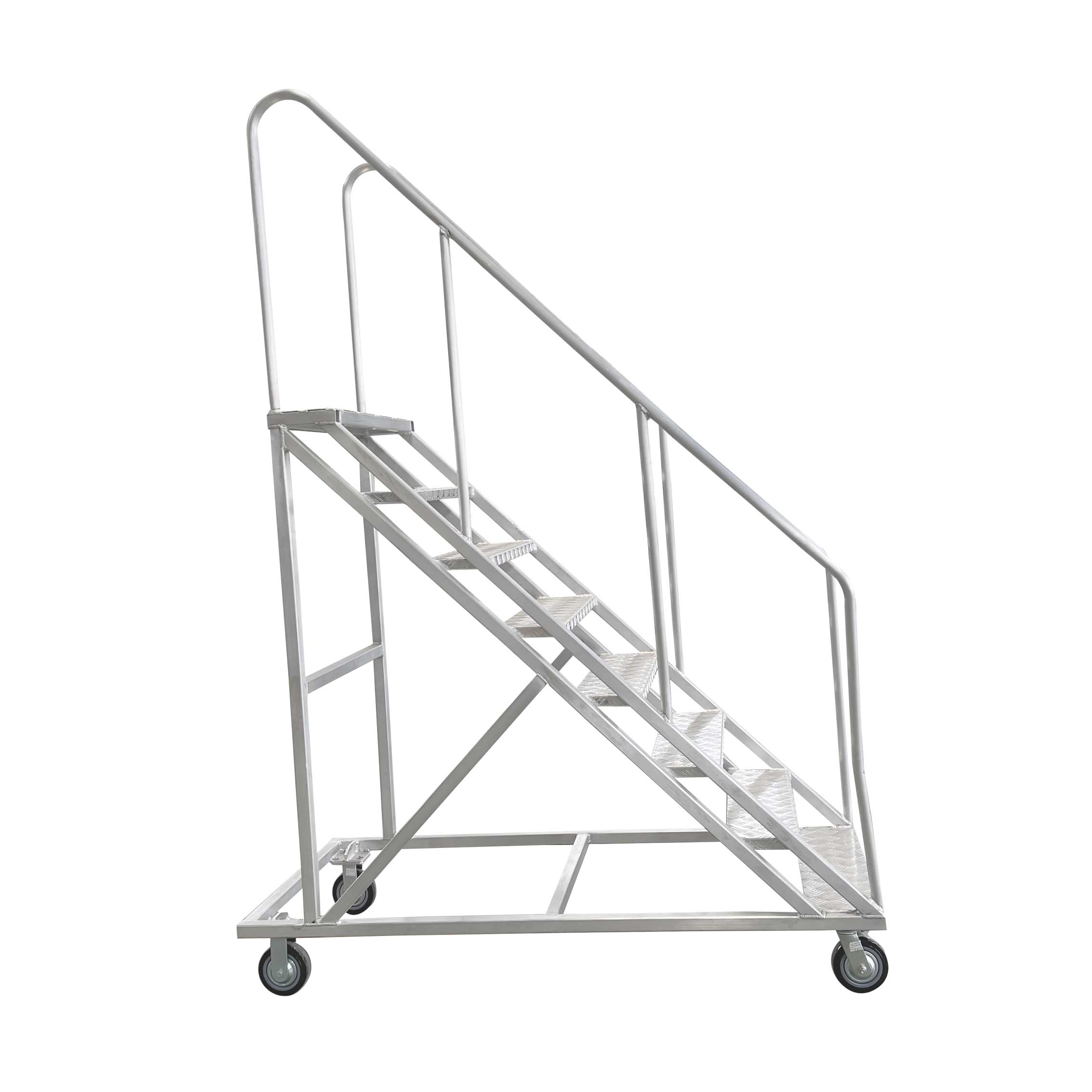 Aluminum stair and handrail platform bridge aerial work platform truck