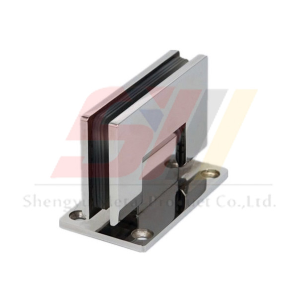 Square bevel 90 degree double bathroom glass clamp