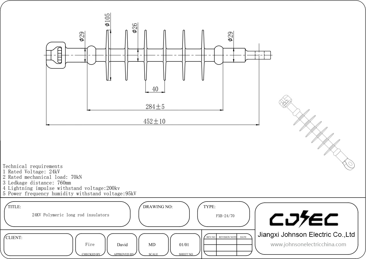 24kv 70kn Rod Suspension Composite Insulator Polymer FXB-24-70 (5)