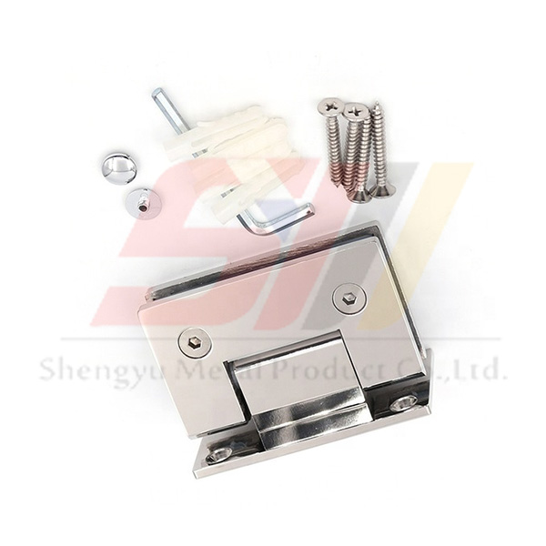 Square bevel 90 degree double bathroom glass clamp