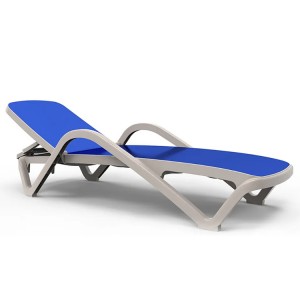 Factory Wholesale Outdoor Garden Pool Grey Chaise Lounge Chair Plastic Reclining Sun Lounger Chair