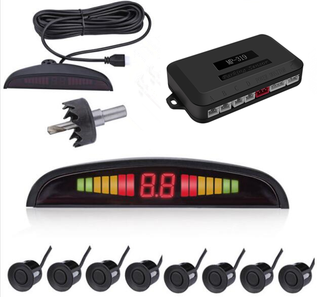 LED Display Car Parking Sensor 8 Rear Front View Reverse Backup Radar System Kit