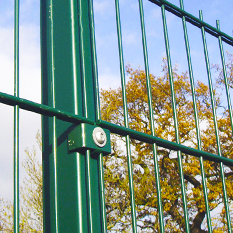 Factory price double rod mat powder coated double fence twin wire panel fence