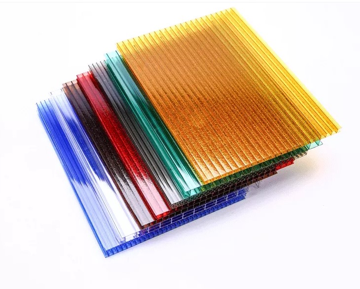 Colored 4*8ft 4-12mm Twinwall Sunlight Sheet Polycarbonate Hollow Sheet for Roofing