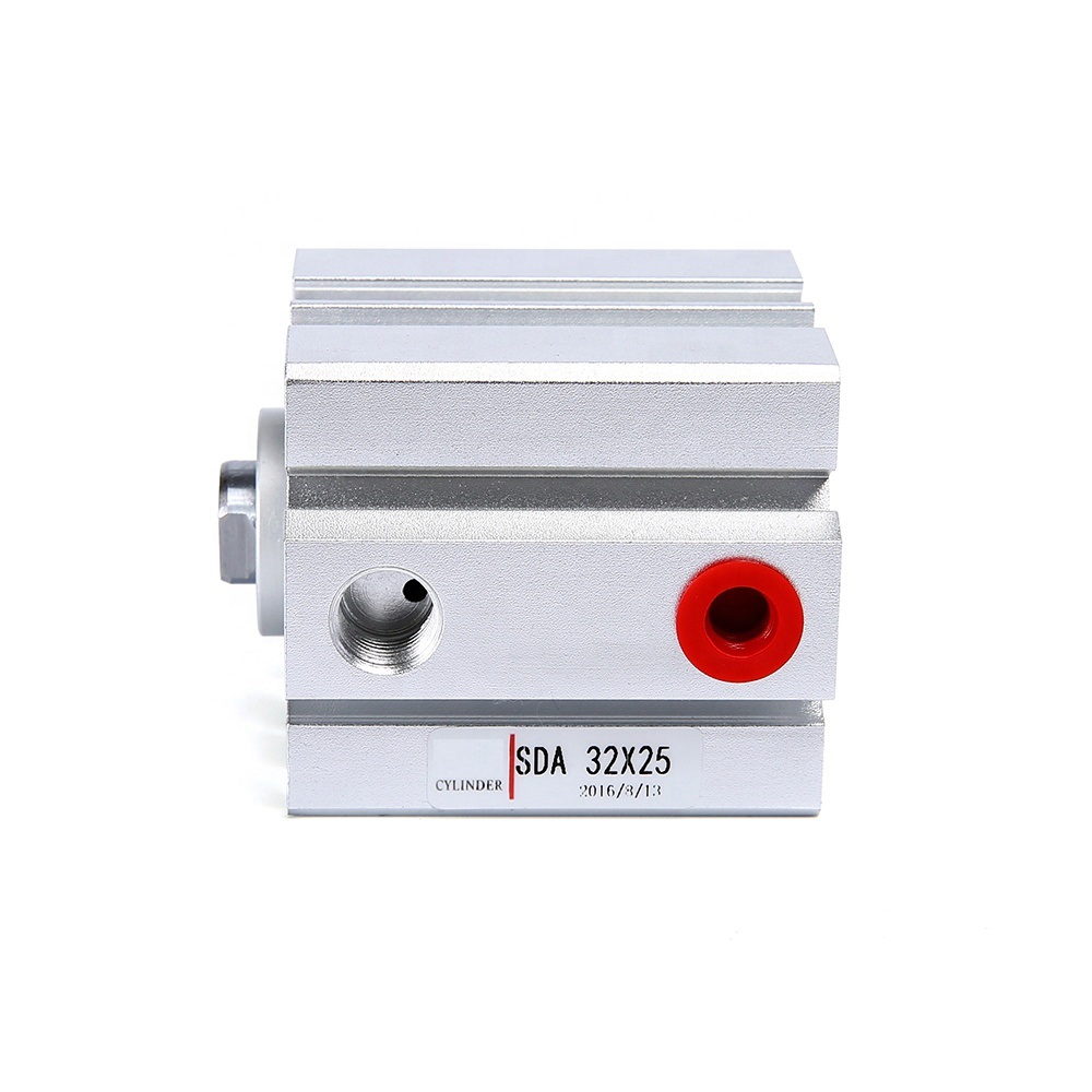 SDA Series aluminum alloy double/single acting thin type pneumatic standard compact air cylinder