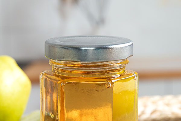 hexagon honey glass jar
