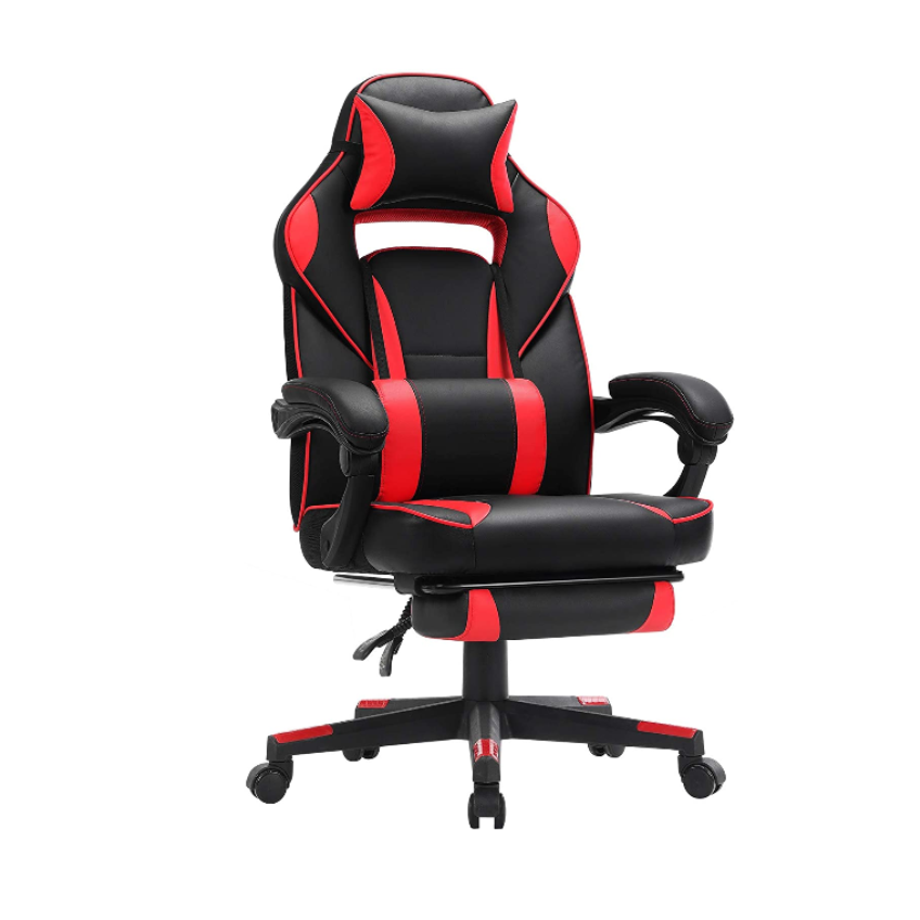 Gaming Chair With Lumbar And Footrest Support