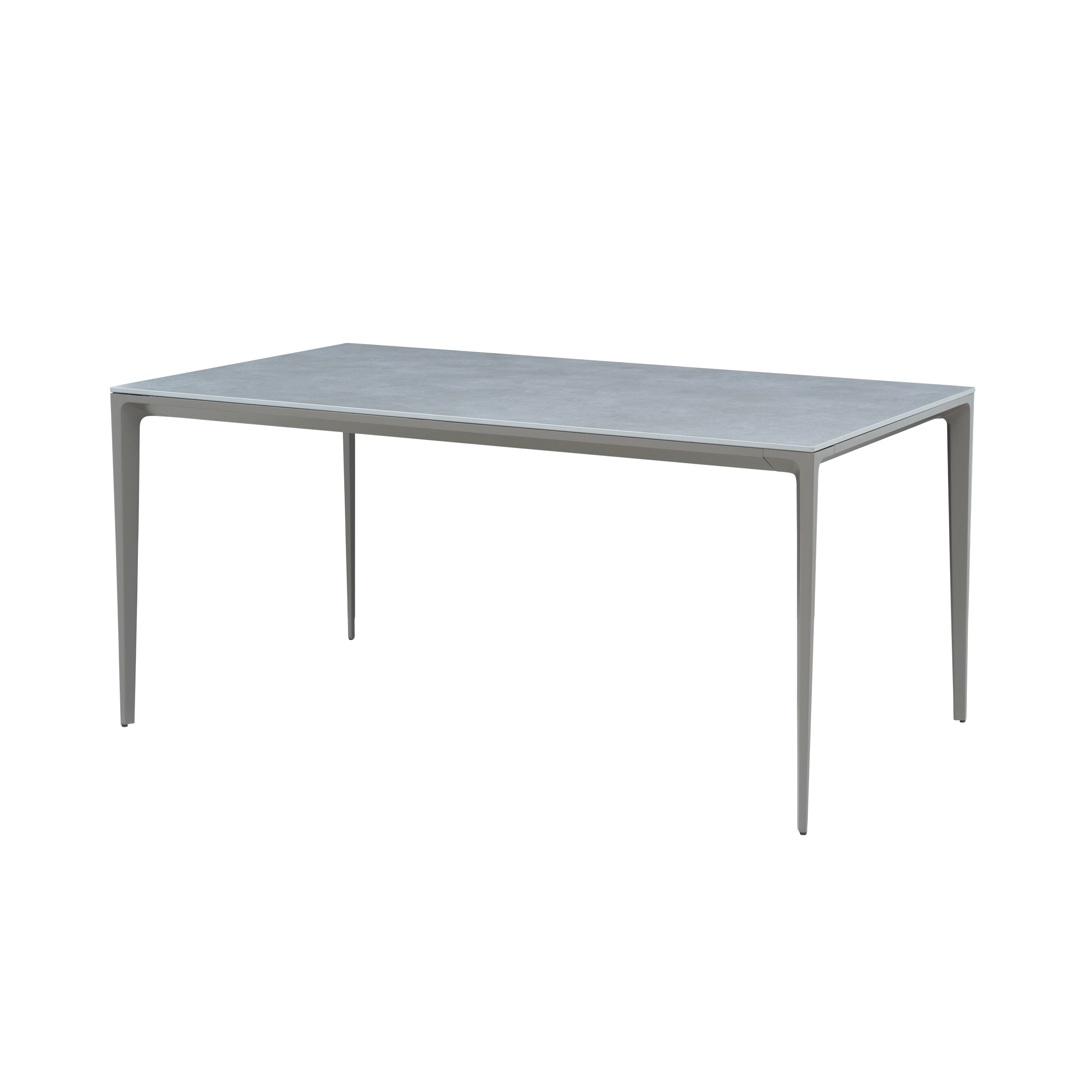 Jasmine alu. rectangle table (Ceramics glass)