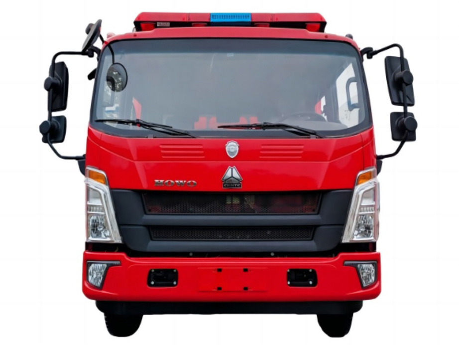 Water Foam Fire Engine Factory  High Quality HOWO 4-ton Water Tank Foam Fire Truck For Export