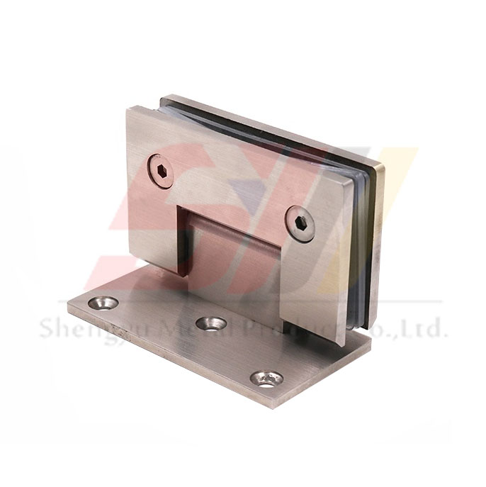 Square bevel 90 degree single bathroom glass clamp