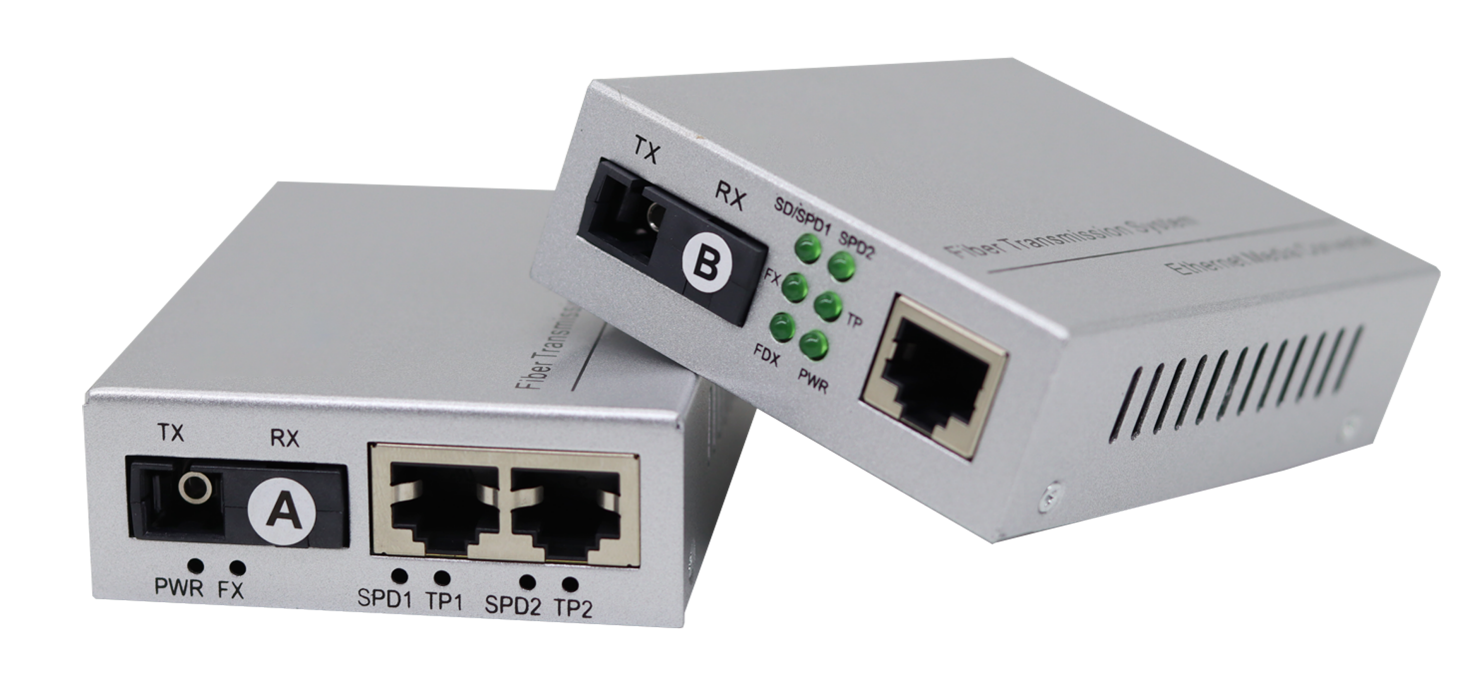 100M fiber optic transceiver (one optical and two electrical)