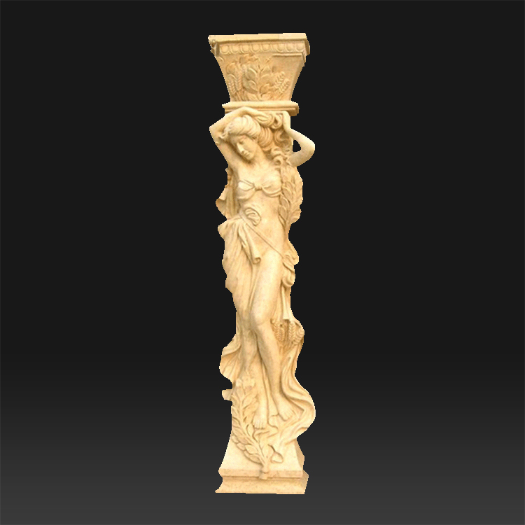 Garden White marble caryatids columns