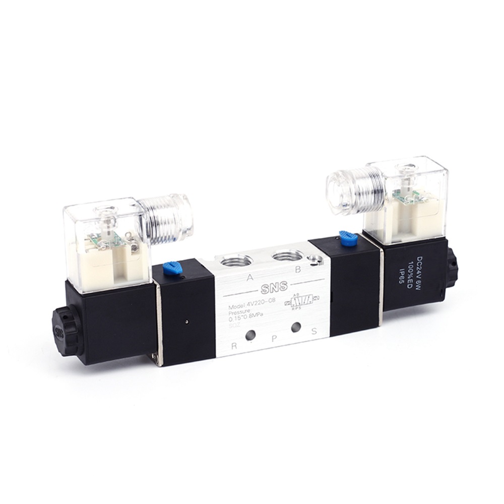 4V2 Series Aluminum Alloy Solenoid Valve Air Control 5 way 12V 24V 110V 240V