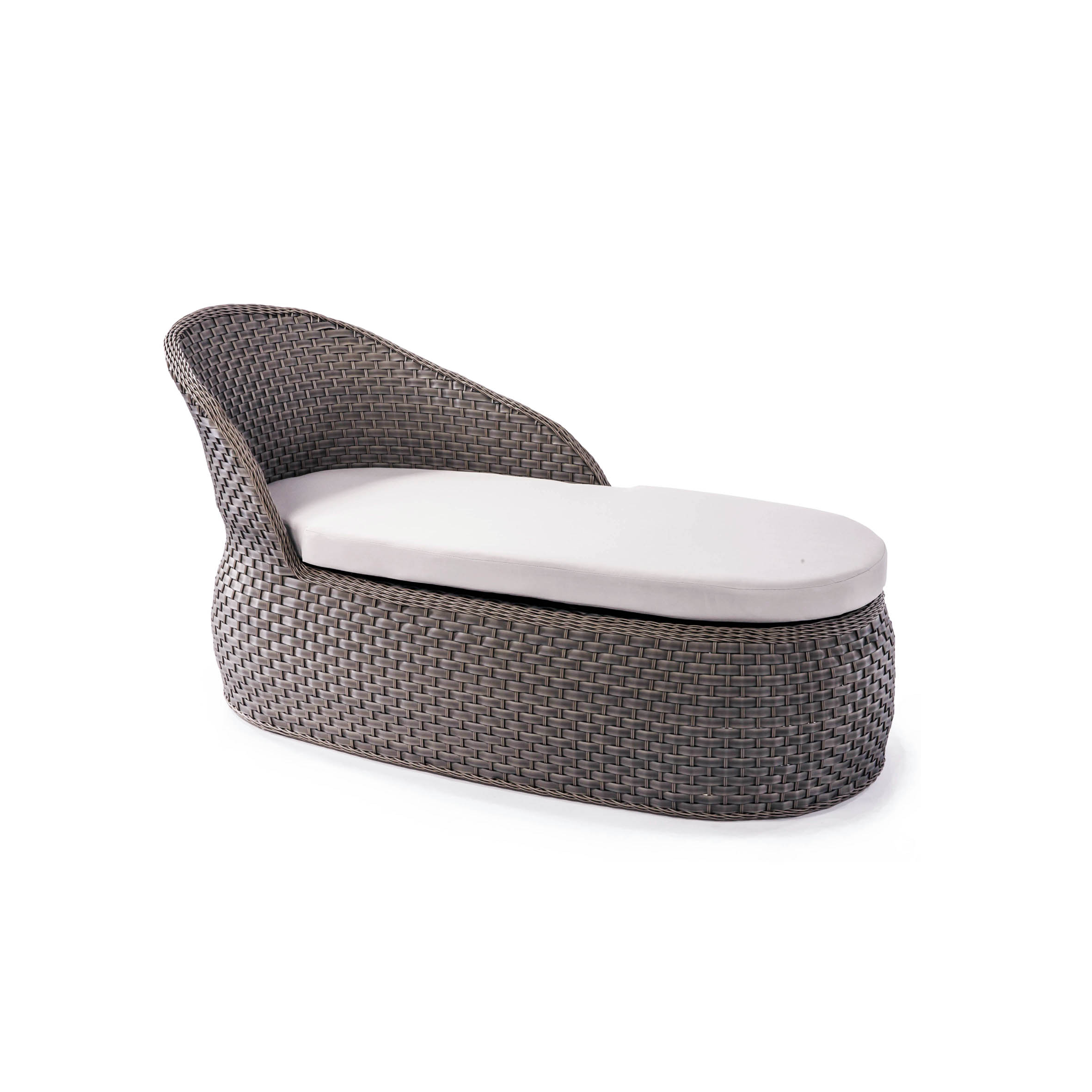 Swan rattan chaise lounge