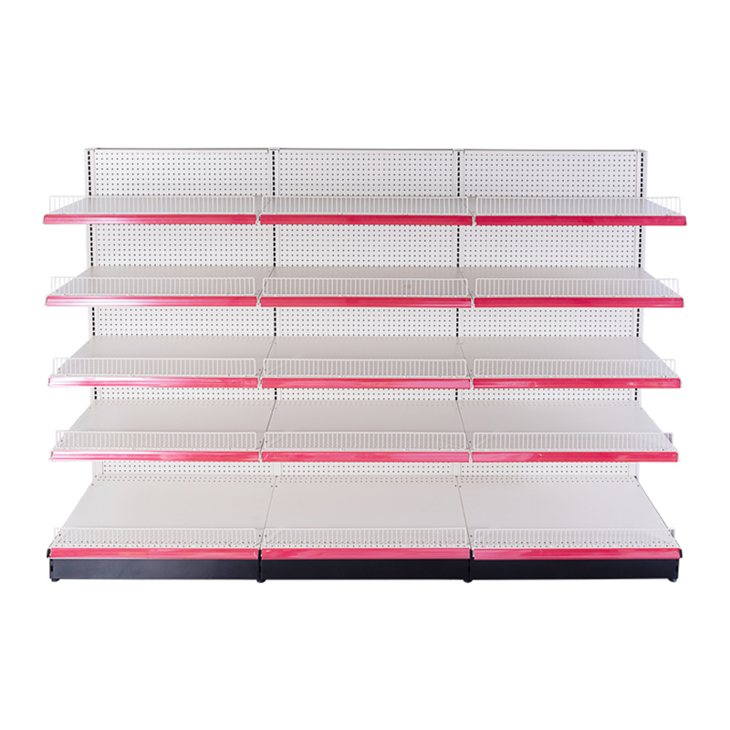 Single sided perforated back panel shelf