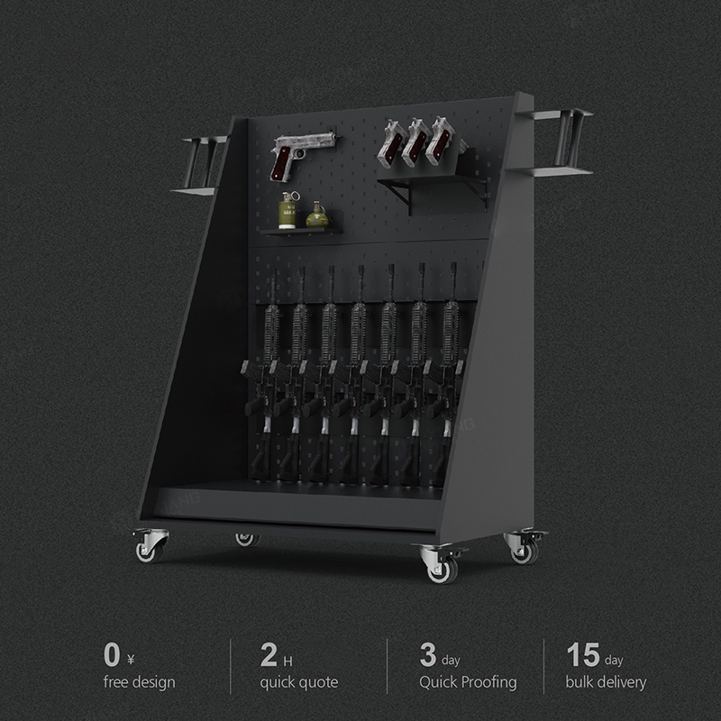 GUN DISPLAY STAND WITH CASTERS