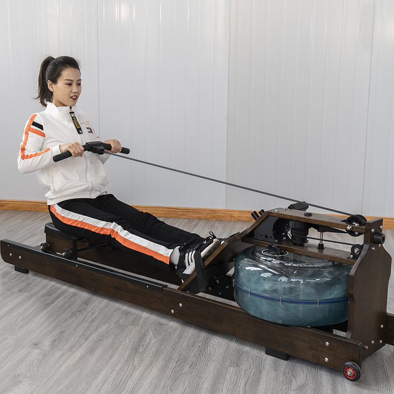 Indoor fitness folding wooden water rower